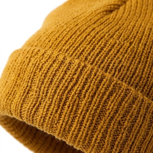 Unisex Ribbed Beanie Solid Color Winter <b>Hat</b> Beanie Casual Style for Adults 56-58CM Head Circumference Made of 100% Acrylic - Product Image 2