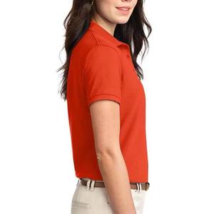 Polo de Mujer de Alta Calidad, Personalizado, Liso, Transpirable, Cómodo, Estilo Urbano, Manga Corta, Color Naranja - Product Image 2