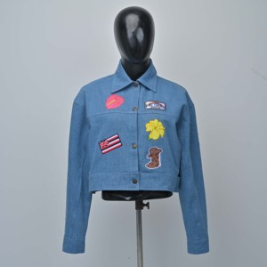 Customized <b>Ladies</b> Outdoor Mandarin Collar Washed Women Winter Coat Jeans Breathable Custom High Quality Snowboard Denim <b>Jacket</b> - Product Image 1