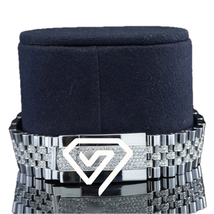 Montre de luxe pour homme avec cadran bleu 41 mm, diamants Moissanite, deux tons d'or, affichage de la date - Product Image 3