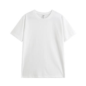 เสื้อยืดคอกลมสีพื้นแขนสั้นทรงตรงผ้าฝ้ายหนาน้ำหนักมากแบบหลวมๆสำหรับผู้ชาย รับผลิตตามแบบ OEM - Product Image 5