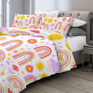 Set Copripiumino Queen Size Arcobaleno Rosso con 2 Federe, Set 3 Pezzi 228x228cm - Product Image 2