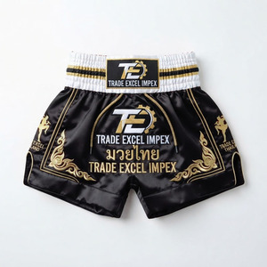 Shorts de boxe Muay Thai personnalisés de haute qualité, 100% polyester, séchage rapide, respirant, confortable, taille élastique, best-seller - Product Image 2