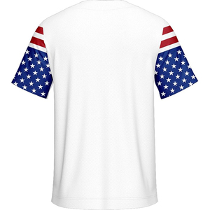 Camiseta de Béisbol Sublimada Blanca con Silueta de la Bandera de Iwo Jima de EE. UU., Unisex, Estilo Urbano - Product Image 2