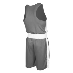 Tenue de boxe et de kickboxing de qualité supérieure, séchage rapide, couleur grise, ensemble veste et short avec design et taille personnalisés - Product Image 2