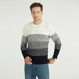 Fabricante de Prendas de Punto, Suéter Personalizado de Viscosa y Nailon con Cuello Redondo para Hombre, Jersey Tejido para Hombre - Product Image 1