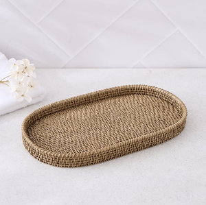 Bandeja Decorativa Redonda de Ratán a Precios Económicos, Cesta Tejida a Mano de Estilo Bohemio con Asa para Decoración del Hogar - Product Image 4