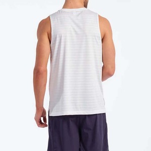 Men's White Sleeveless Tank <b>Top</b> O-Neck Solid Color Breathable Knitted Polyester Casual Wear - Product Image 2