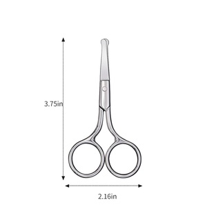 Ciseaux de Précision de Luxe en Acier Inoxydable pour Poils du Nez, Pointe Arrondie, Ciseaux de Toilettage de Sécurité pour Hommes, Professionnels pour les Poils du Visage - Product Image 6