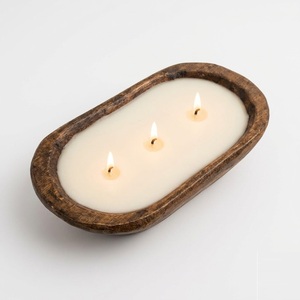 Bol à pâte rustique en bois sculpté à la main, style antique, ovale, pour décoration de ferme, centre de table - Product Image 4