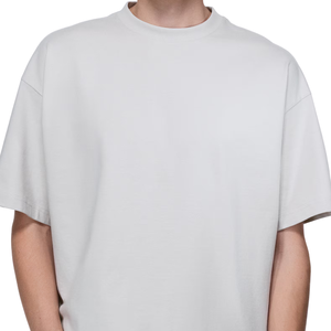 เสื้อยืดคอตตอนทรงโอเวอร์ไซส์ คอกลมหลวมๆ สไตล์ลำลอง แฟชั่นสำหรับผู้ชายและผู้หญิง รับผลิตโลโก้ตามสั่ง ขายส่ง - Product Image 3