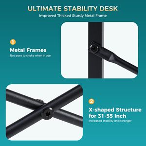 47 Inch Computer <b>Desk</b> with Storage Bag and Iron Hook Metal Frame Rustic <b>Wooden</b> Home <b>Office</b> Writing <b>Desk</b> - Product Image 4