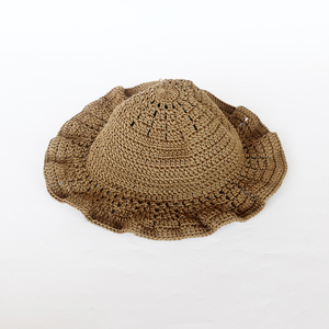 Chapeau Bob au Crochet Fait Main pour Femme, à Bord Ondulé et Volants, Chapeau de Soleil Tricoté, Casquette de Plage d'Été, Ensemble de Coiffures Artisanales - Product Image 3