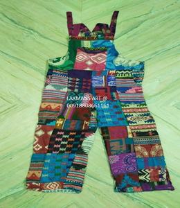 Combinaison pyjama bohème en laine tie-dye patchwork robe de l'inde pantalon décontracté de style d'été - Product Image 2