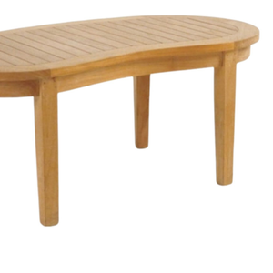 Table basse d'extérieur en teck en forme de rein, design à lattes courbées style banane – Offre spéciale - Product Image 3