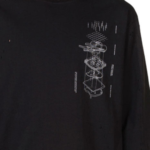 เสื้อยืดพิมพ์ลายแขนยาวคุณภาพสูงทรงโอเวอร์ไซส์สำหรับผู้ชาย ผ้าฝ้ายสองชั้น แขนยาวสองชั้น - Product Image 6
