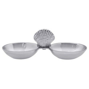 Tazón de Servir de Metal Plateado de Primera Calidad, Brillante y Atractivo, con 2 Compartimentos, para el Hogar, Hotel, Cocina, de Lujo - Product Image 1