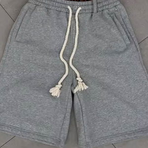 Pantalones Cortos Deportivos Holgados de Doble Cintura para Hombre, 100% Algodón, Tejido Transpirable, Estilo Casual Urbano, Personalizados, Ecológicos - Product Image 5