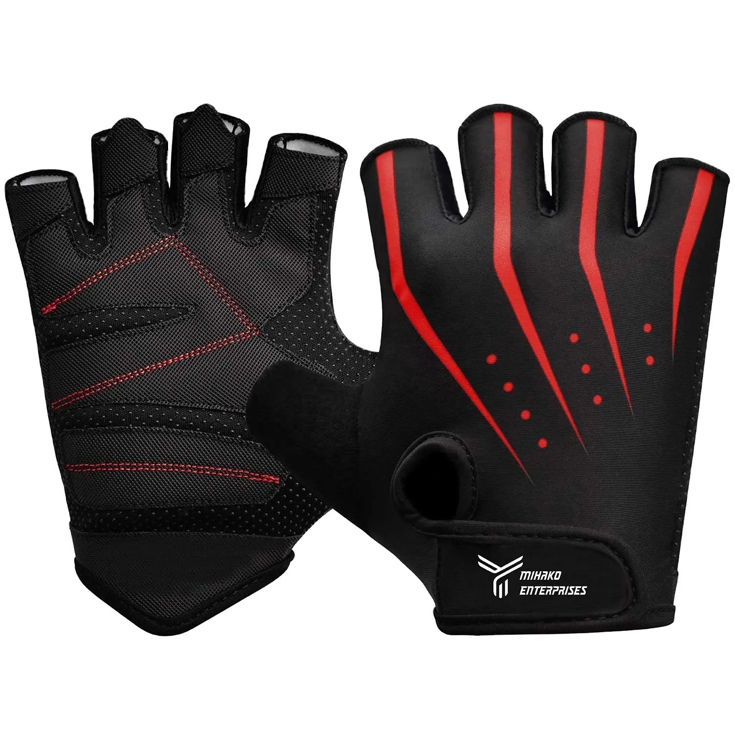 Men and women outdoor sports cycling glove non-slip breathable sublimated half-finger gloves manufacturer and supplier