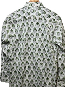 Camisa de Manga Larga Hecha a Mano 100% Algodón para Hombre, Estampado Floral con Bloques de Tinta |   Fabricante de Fábrica |   Suministro Global - Product Image 5