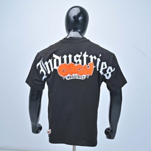 Camiseta Casual de Manga Corta para Hombre, Negra, Cuello Redondo, Algodón, con Logotipo Estampado en la Parte Delantera, Corte Regular, Logotipo Personalizado, Bordado Chenille, Secado Rápido - Product Image 5