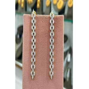 Boucles d'oreilles en zircon CZ plaqué or de qualité supérieure, charmantes et élégantes, pour femmes et filles, pour les soirées, les fêtes, la mode - Product Image 2