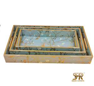 Ensemble de plateaux de travail Elite Indian Mina fabriqué à la main avec une qualité supérieure pour la décoration de la table à manger et une expérience de service élégante - Product Image 4