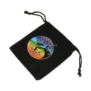 Tissu naturel Lune Chakra Symbole Coton Emballage Sac cristal artisanat cadeau emballage - Product Image 5