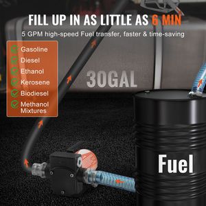 Pompa Elettrica Portatile per Trasferimento Diesel 12V/24V/3V DC 5.3 GPM 1/10 HP con Spegnimento Automatico e Ugello per Carburante con Ingresso Lungo - Product Image 3