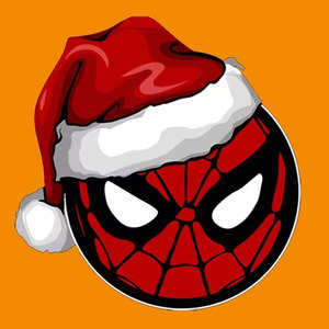 Men's Orange O-Neck Short Sleeve T-Shirt With <b>Spiderman</b> Santa <b>Hat</b> Print Regular Fit Casual Jersey Knit Cotton - Product Image 6