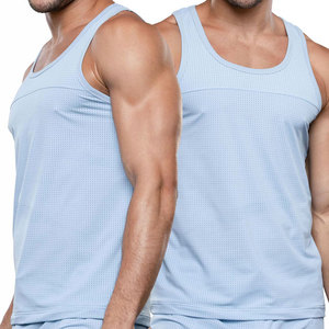 Camiseta deportiva sin mangas de malla elástica de yoga, tejido de alta calidad, 220 g/m², para gimnasio, ropa deportiva, atlética. - Product Image 5