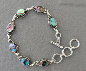 Natural <b>Abalone</b> <b>Shell</b> 925 Sterling Silver Adjustable Bracelet Handmade Gemstone Jewelry Elegant Designer Boho Bracelet for Women - Product Image 3