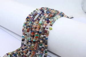 4mm Multi Disco Faceted Rondelle Beads Natural Gemstone for Jewelry Making Multi Candy Disco Beads - Product Image 5