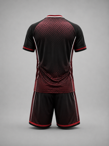 Créez votre propre ensemble d'uniformes de football pour hommes adultes de haute qualité, personnalisé, en polyester 100% respirant, à col en V et manches courtes - Product Image 3