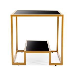 Tavolino da Caffè Moderno in Metallo e Vetro con Ripiano per Soggiorno e Ufficio - Product Image 3