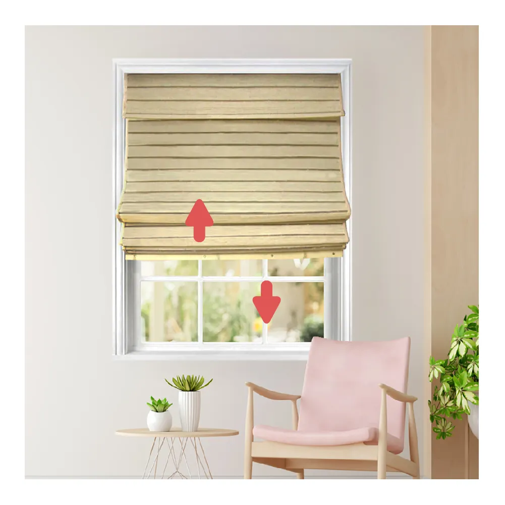 Jute Material Roman Blind with 40% Linen Yarn + 40% Ramie Yarn + 20% Bamboo Fiber