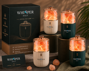 Whisper Salt Himalayan Glass <b>LED</b> Salt Lamp Humidifier Air Freshener Negative Ions 200ml Capacity Plug-in Lightweight 35dB Quiet - Product Image 5