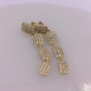 Boucles d'oreilles pendantes pour femme en diamant naturel taille ronde, 3.20 carats au total, en argent sterling 925 plaqué jaune, serti à griffes, tendance, vente en gros - Product Image 3