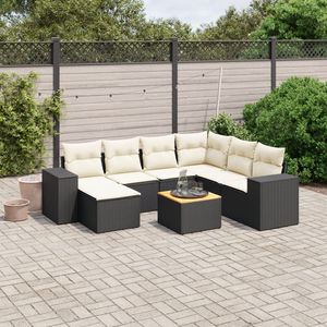 Conjunto de Sofás Modulares para Jardín de 8 Piezas, Ratán Sintético Negro, Colección de Muebles de Jardín Elegantes - Product Image 2