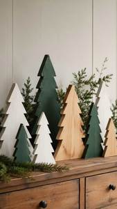 Décoration de table de Noël en bois écologique faite à la main, style pin, artisanat moderne, télécommandée - Product Image 5