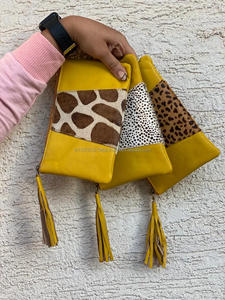 กระเป๋าหนังมีพู่พิมพ์ลายสัตว์ที่นำกลับมาใช้ใหม่มีเอกลักษณ์เฉพาะตัวกระเป๋าหนังขนสัตว์ขนาดเล็กกระเป๋าสตางค์ทันสมัยสำหรับผู้หญิง - Product Image 4