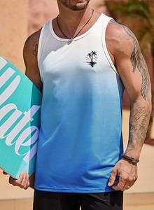 Débardeur en coton pour homme, sans manches, respirant, pour la gym, l'été, fitness, couleur unie, athlétique - Product Image 2