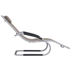 Tumbona de aluminio y textileno color taupe con almohada, tumbona premium para exteriores - Product Image 3