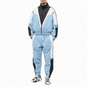 Survêtement coupe-vent premium pour homme, fermeture éclair intégrale, col montant, coupe sportive, ajustement régulier, polyester léger, idéal pour le printemps, avec poches latérales - Product Image 4