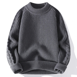 Suéteres de Punto para Hombre, Suéteres con Cuello Redondo y Diseño de Patchwork, Pullovers de Punto, Ropa Casual para Hombre - Product Image 1