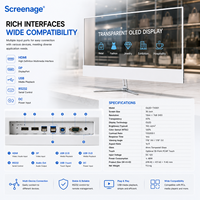 Écran OLED transparent de 55 pouces, 1920x1080, 60 Hz, écran tactile, contraste élevé, affichage numérique pour la publicité, écran publicitaire pour la vente au détail