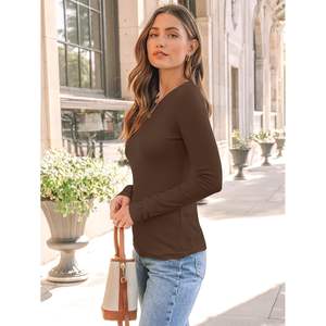 À la mode 2025 automne mode reine femmes basique décontracté côtelé hauts mignon bateau cou à manches longues t-shirts sous-gommage basique vêtements décontractés - Product Image 4