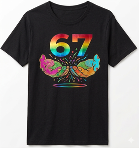 เสื้อยืดกราฟิกสั่งทำพิเศษสำหรับผู้ชาย - ดีไซน์มินิมอลหมายเลข 67 และลายมือ - Product Image 2