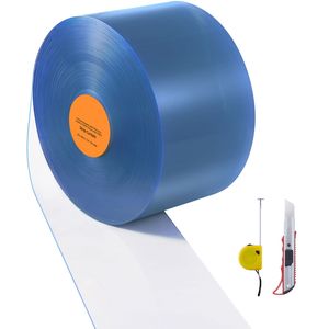 Clear <b>PVC</b> <b>Strip</b> Curtain 50 ft Length X 8 Width Bulk Roll Plastic Door <b>Strip</b> for Walk-in Freezer & Cooler Refrigeration Equipment - Product Image 1