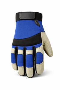 Gants de travail robustes pour la construction avec paume en cuir et protection anti-choc pour la menuiserie, la charpenterie et les opérations sur chantier - Product Image 4